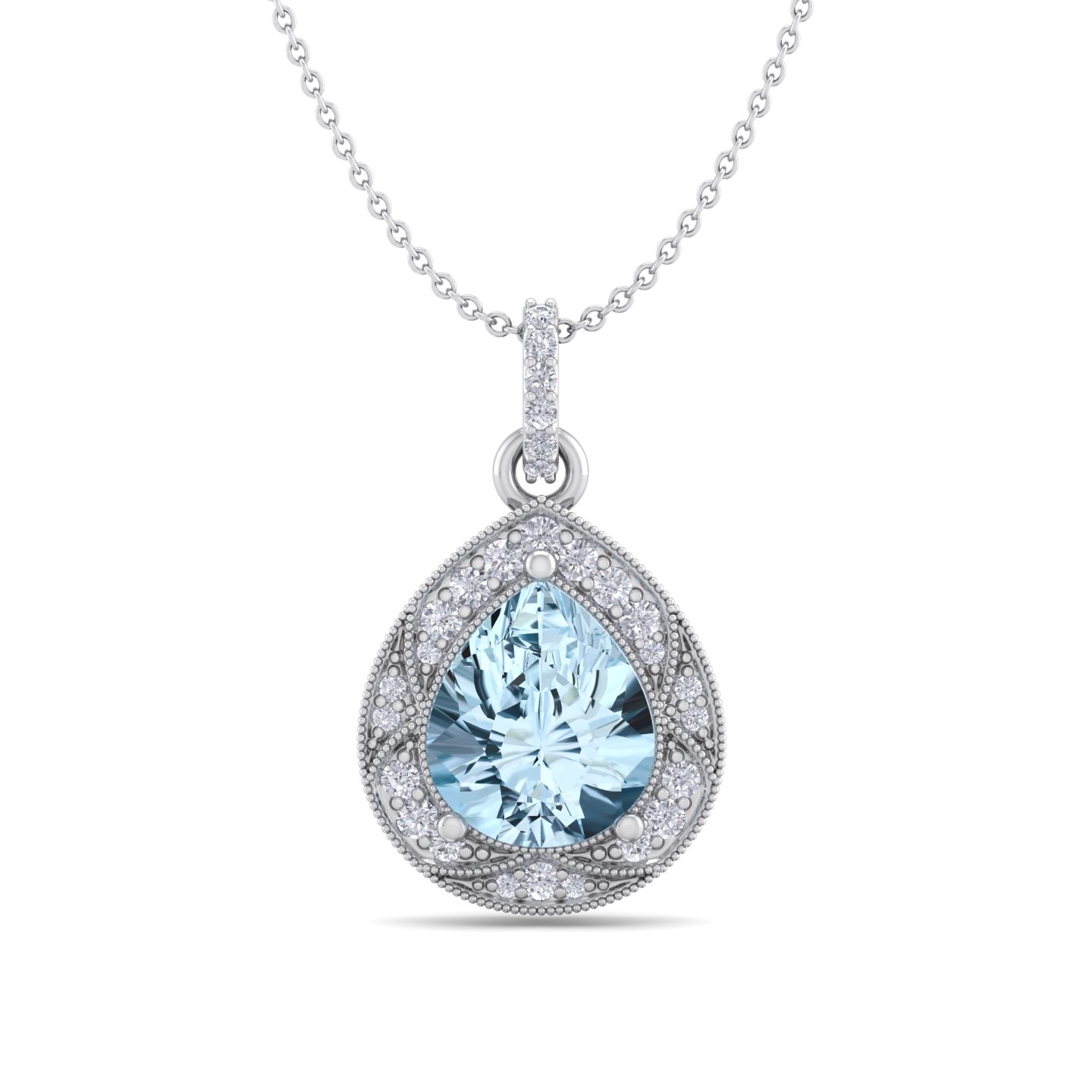 תליון אבן חן בעיצוב טיפה