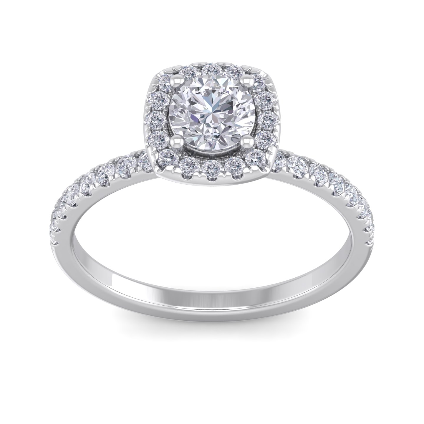 טבעת בעיצוב סוליטר ובשיבוץ יהלומים לאישה