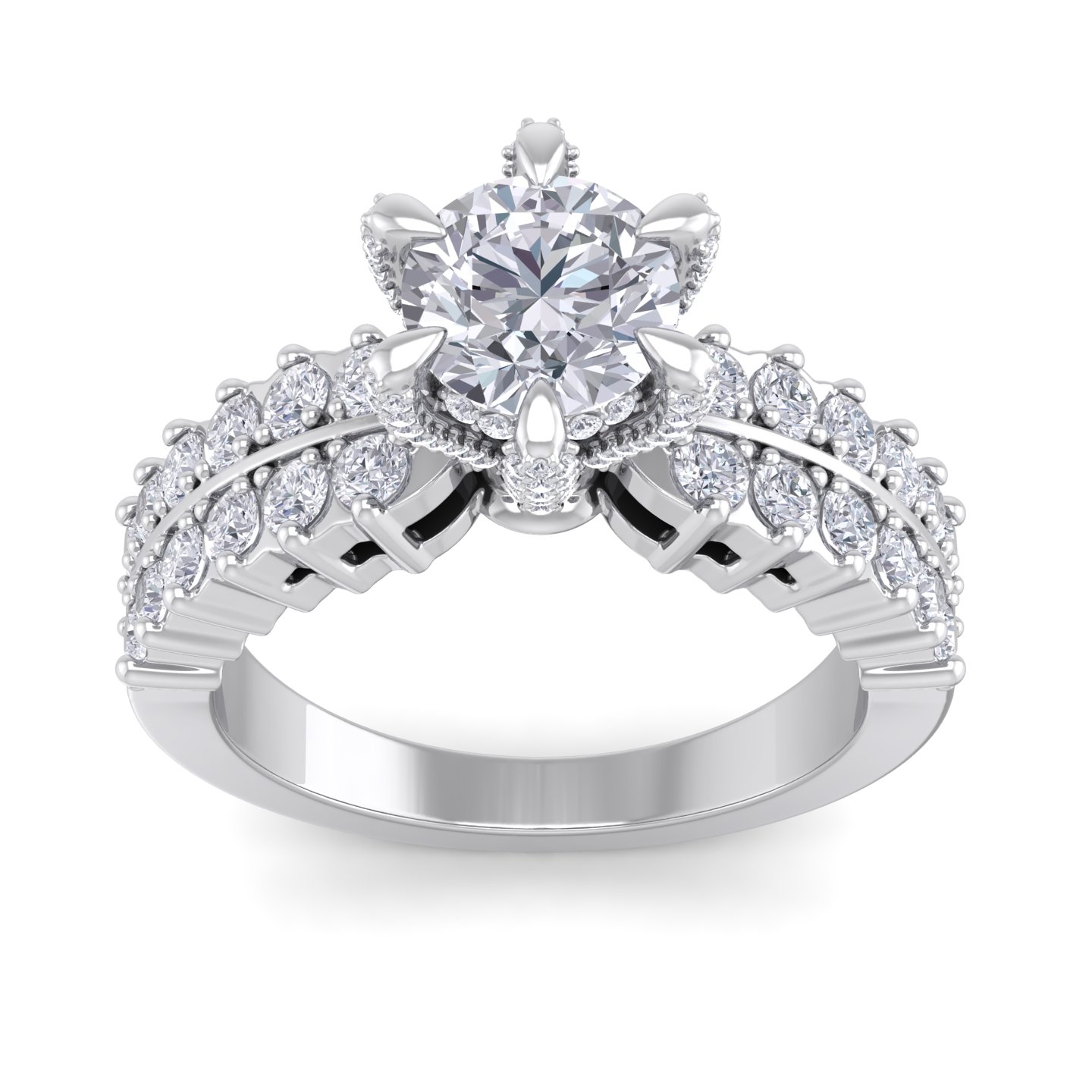 טבעת אירוסין משובצת יוקרתית