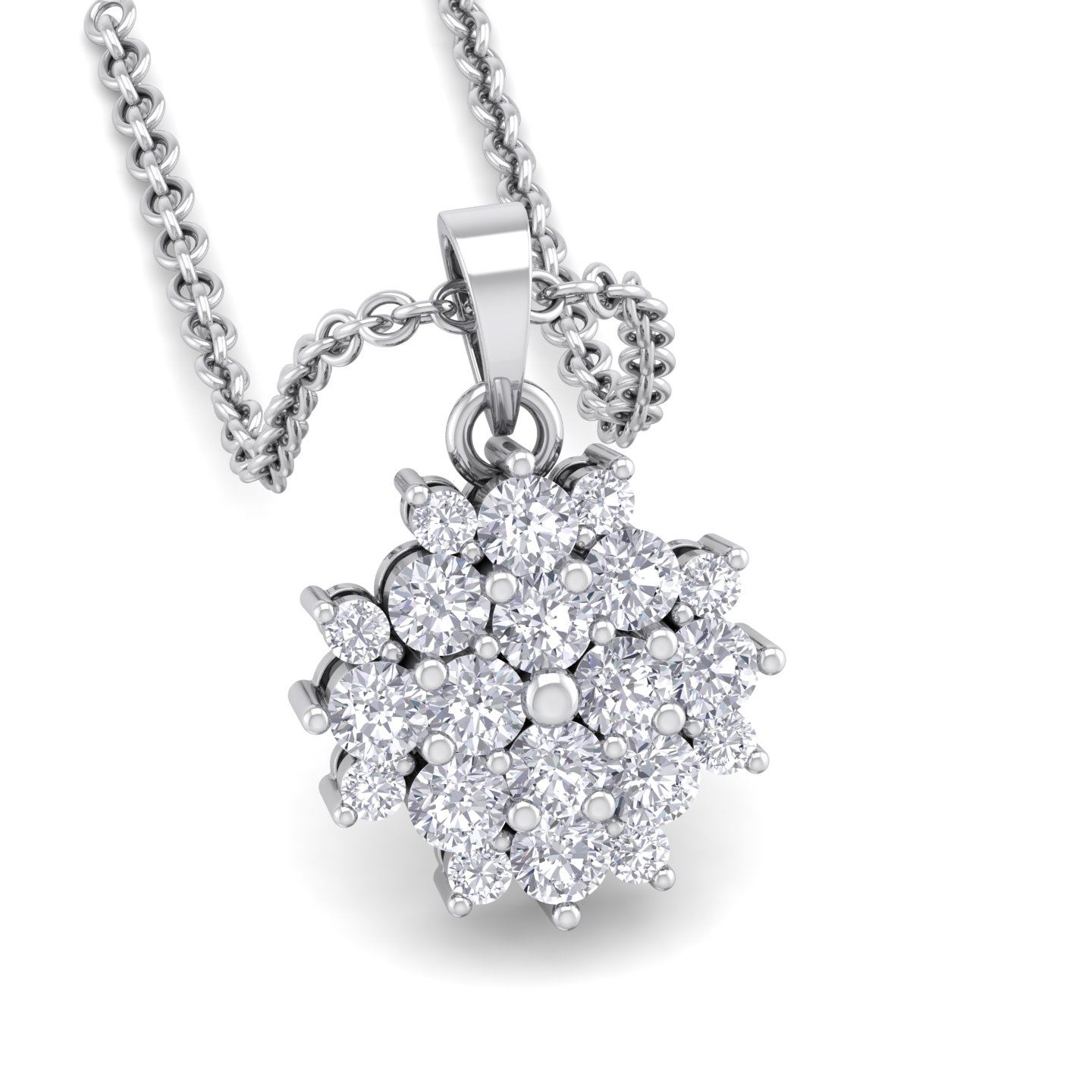 תליון יהלומים פרח