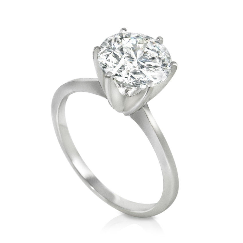 טבעת אירוסין סוליטייר קלאסית עם יהלום 1 קראט