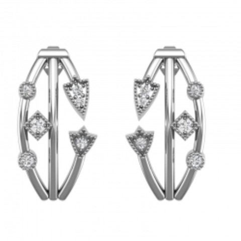 עגילים זהב לבן 