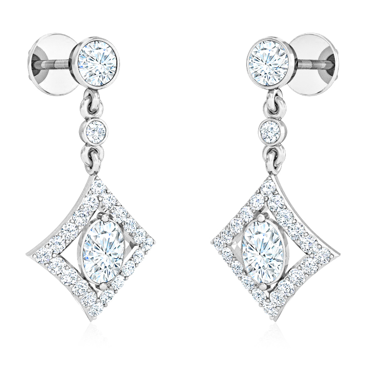 עגילי יהלומים בעיצוב וינטג'