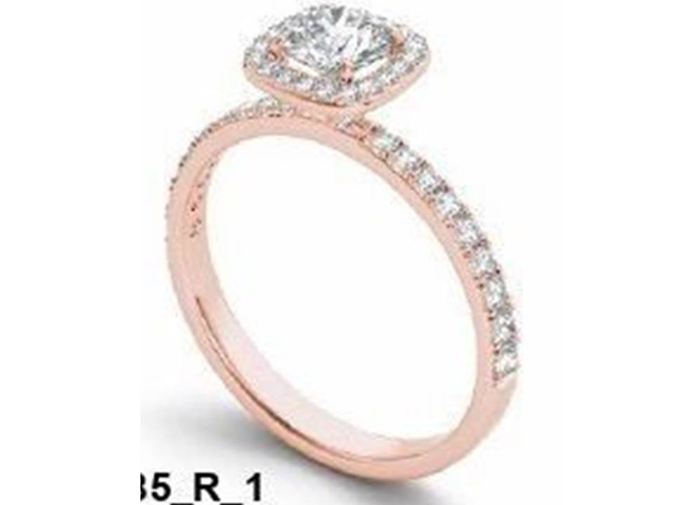 טבעת זהב אדום ויהלומים