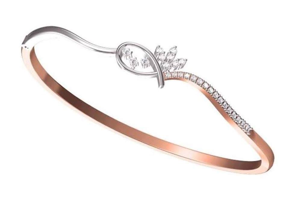 צמיד יהלומים זהב אדום 14 קראט לאישה