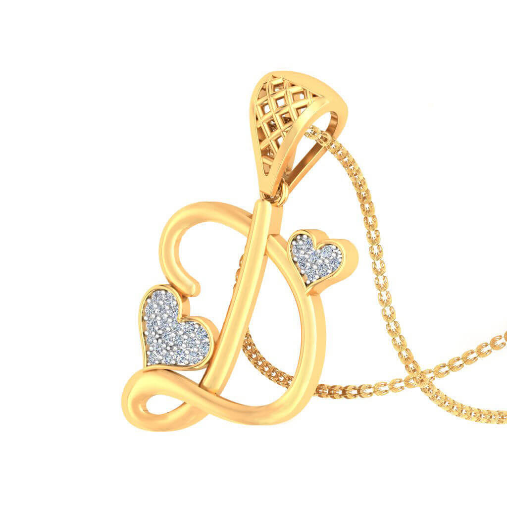 תליון יהלומים זהב לבן