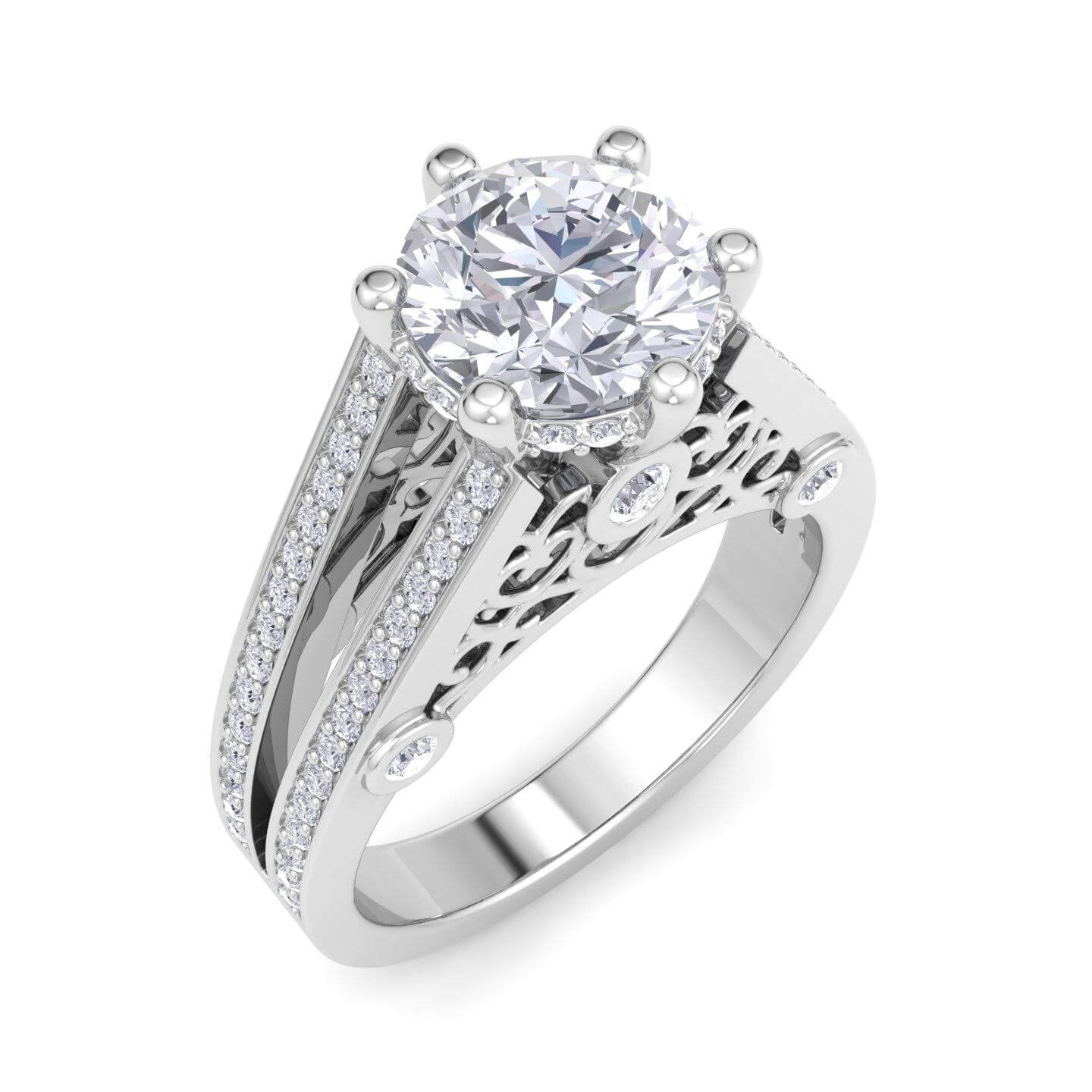 טבעת אירוסין מזהב לבן