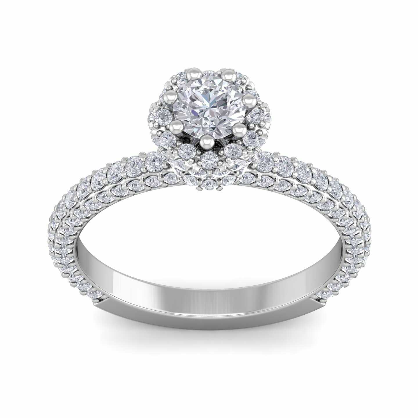 טבעת אירוסין לאישה משובצת