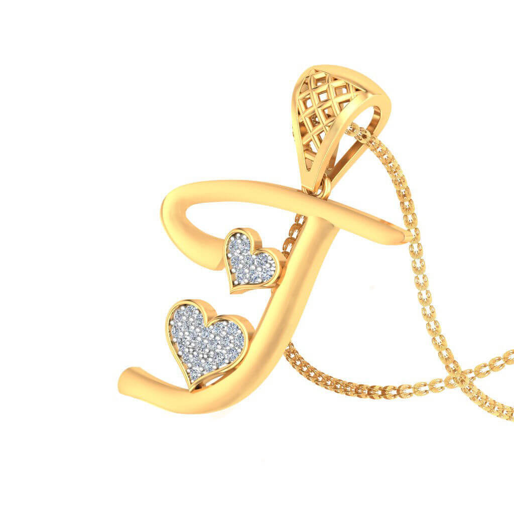 תליון יהלומים לבבות