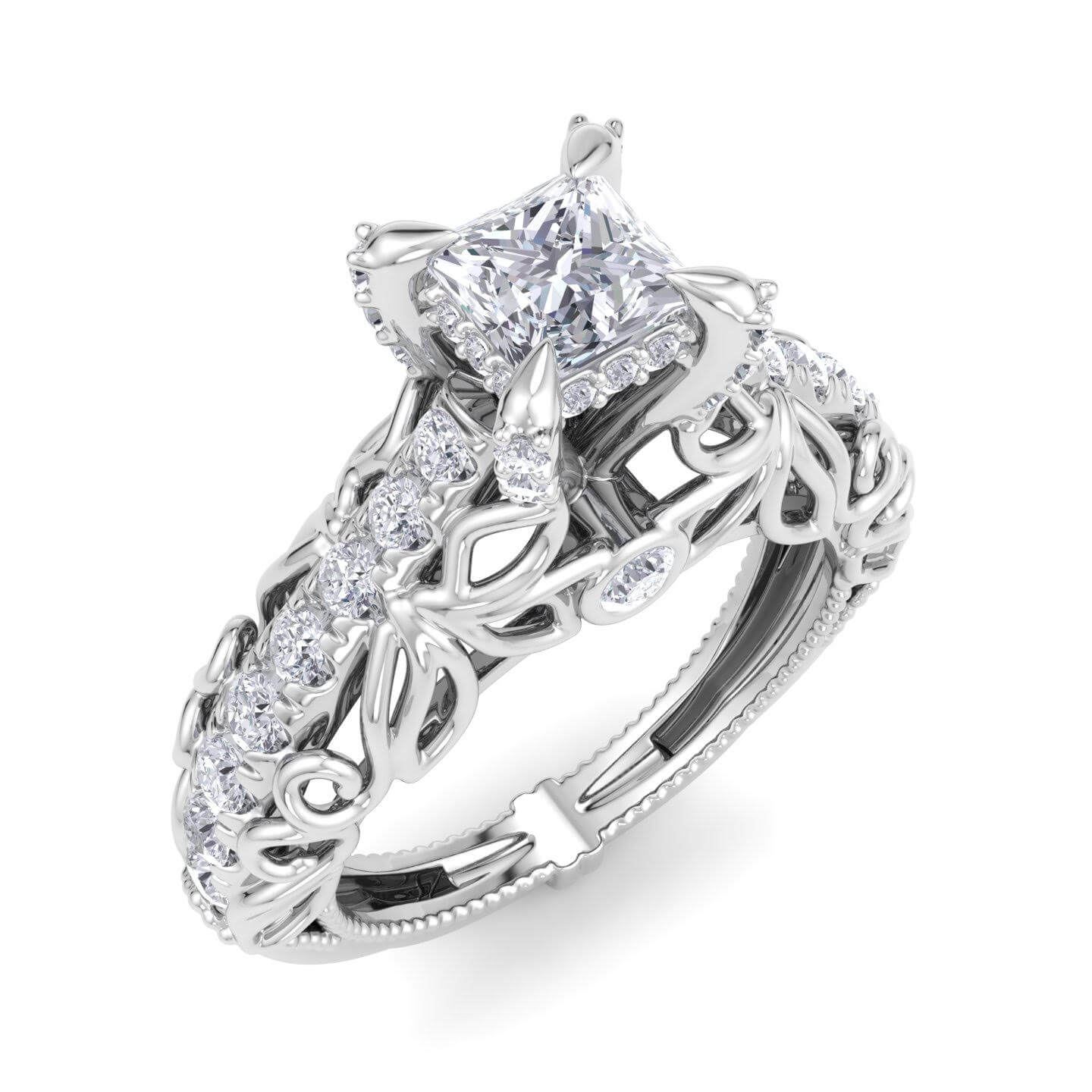 טבעת אירוסין מזהב לבן