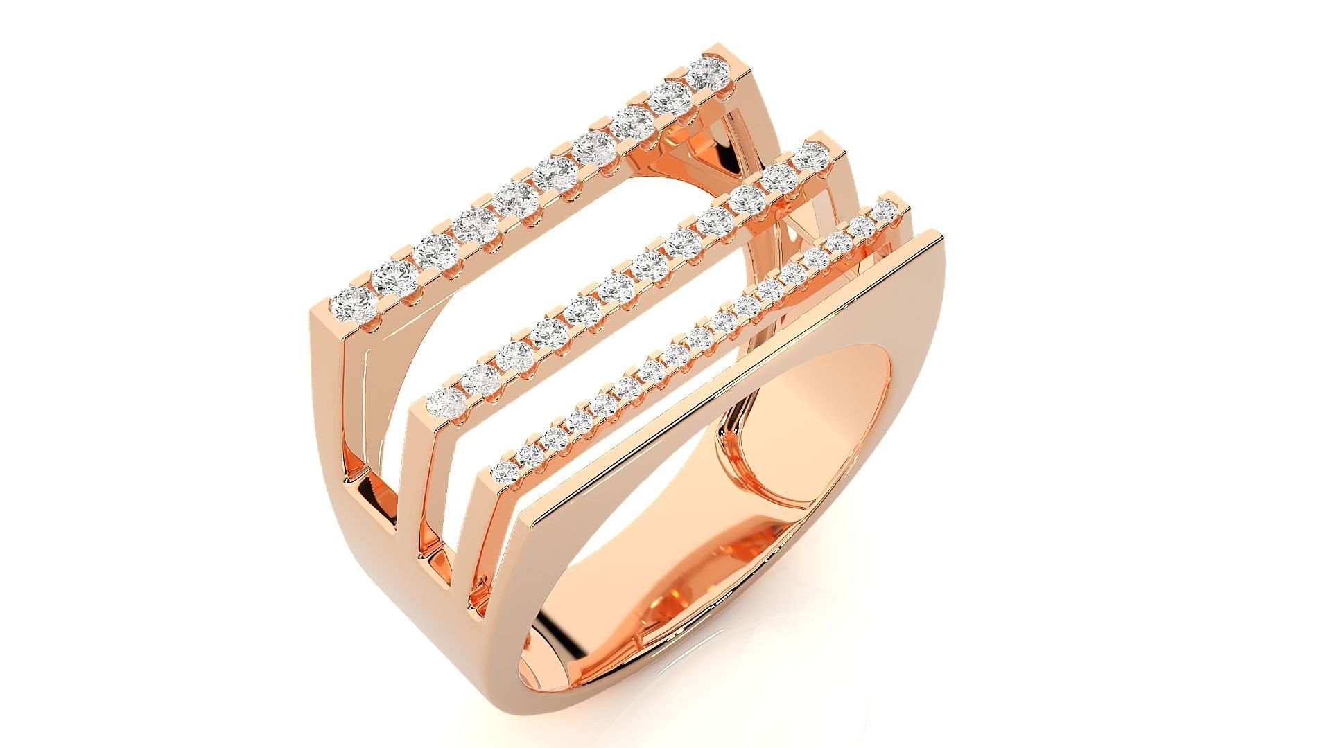 טבעת שורות יהלומים טבעיים