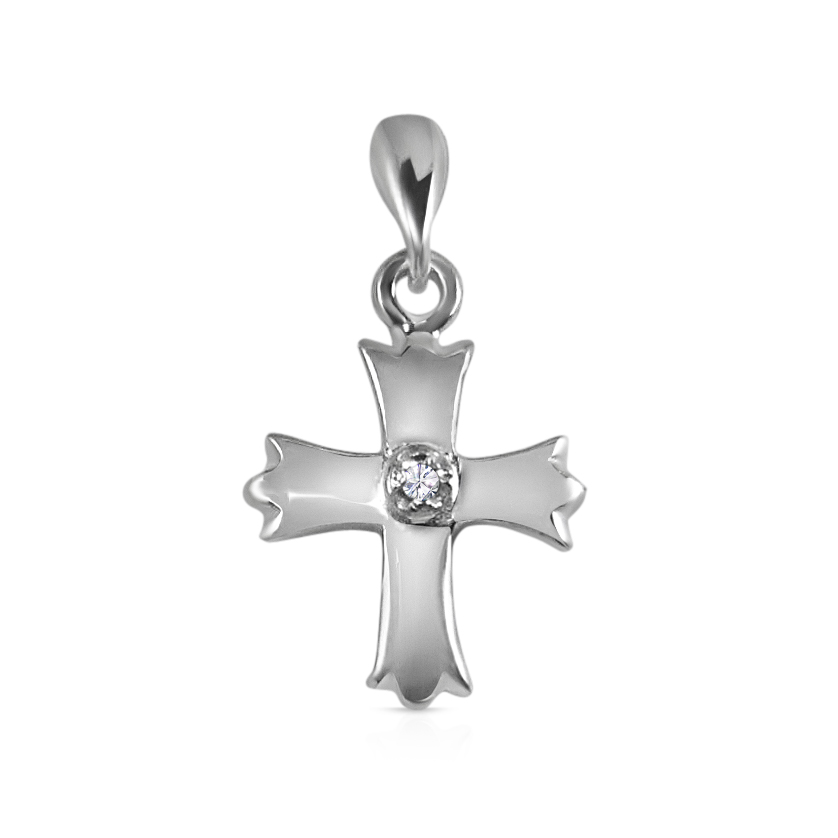 תליון צלב - תליוני צלב תליון זהב ויהלומים  -Diamonds chain cross pendant