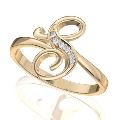 טבעת יהלומים אות שם