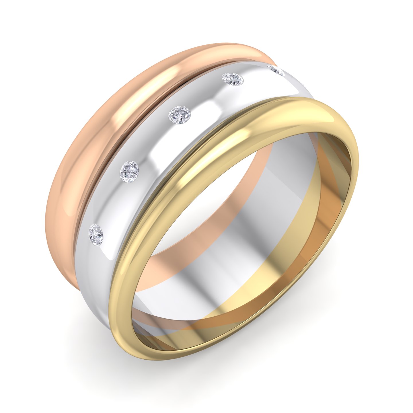 טבעת נישואין משובצת יהלומים