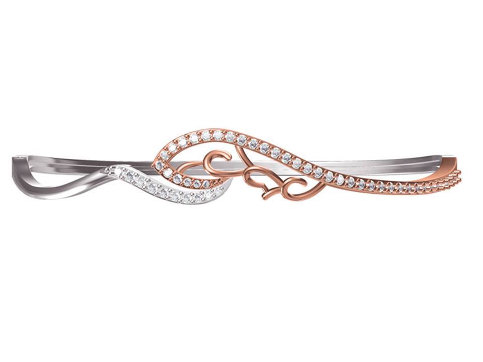 צמיד יהלומים זהב אדום 14 קראט לאישה