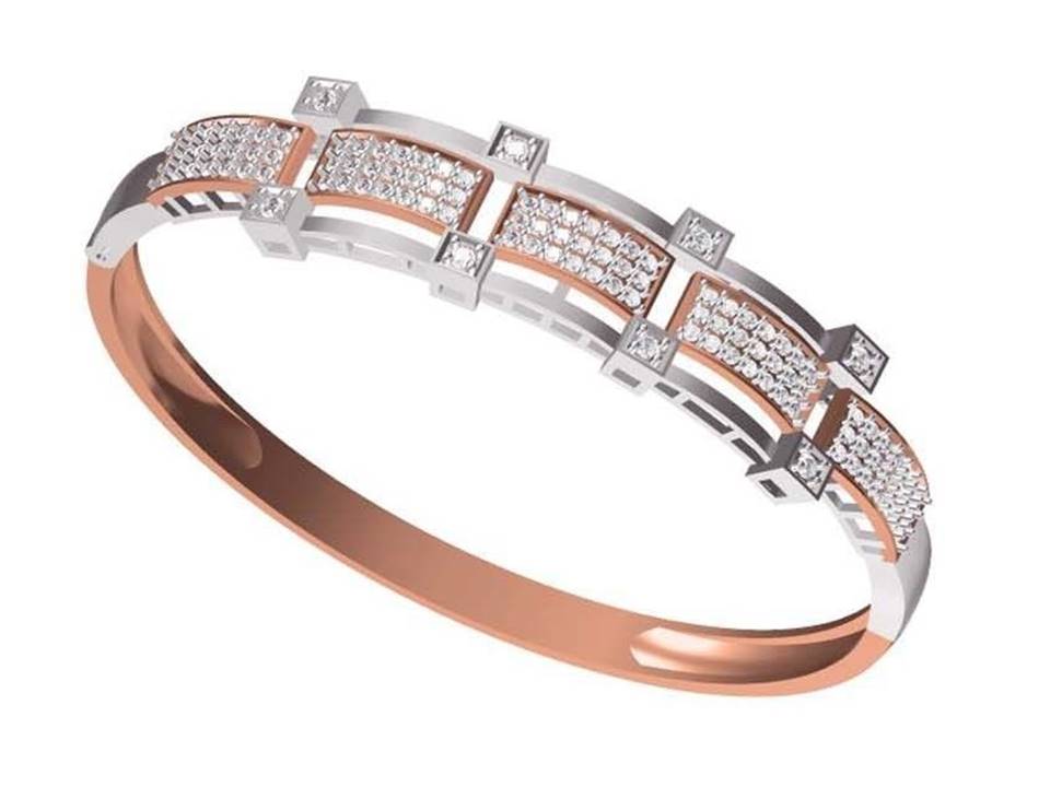 צמיד יהלומים זהב אדום 14 קראט לאישה