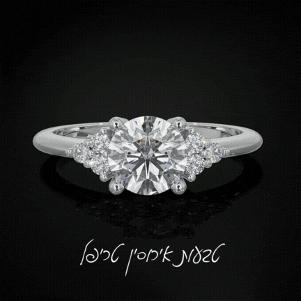 טבעות אירוסין 3 יהלומים -טבעת אירוסין טריפל