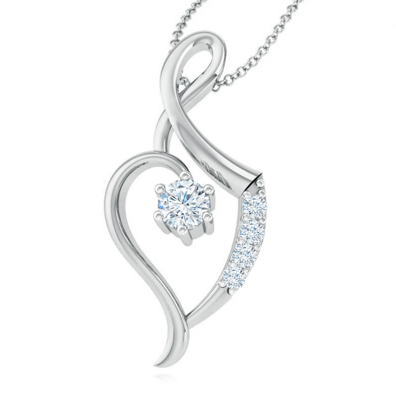 תליון לב זהב ויהלומים