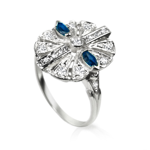 טבעת וינטג' קלאסי עם יהלום קארט