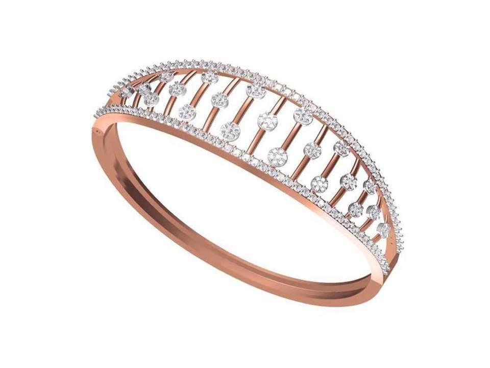 צמיד יהלומים זהב אדום