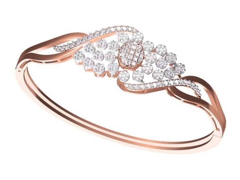 צמיד יהלומים זהב אדום 14 קראט לאישה