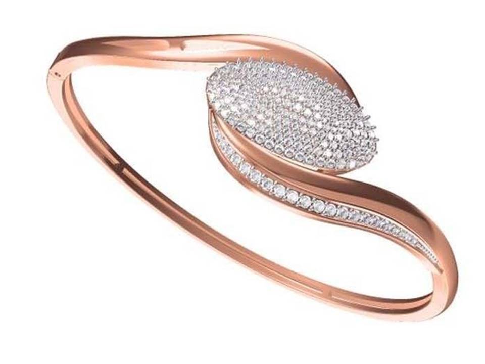 צמיד יהלומים זהב אדום 14 קראט לאישה