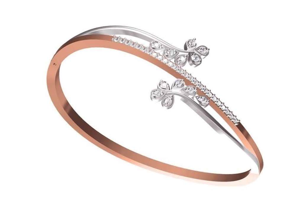 צמיד יהלומים זהב אדום 14 קראט לאישה