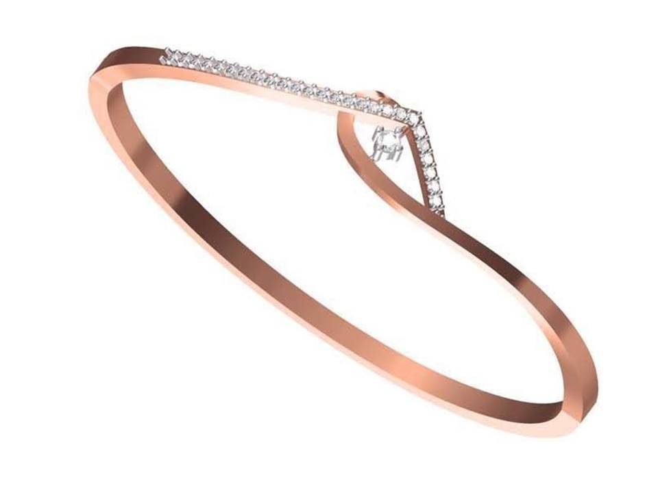 צמיד יהלומים זהב אדום 14 קראט לאישה