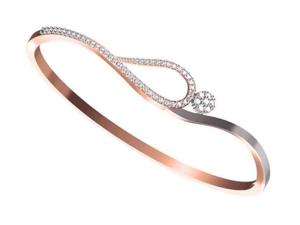 צמיד יהלומים זהב אדום 14 קראט לאישה