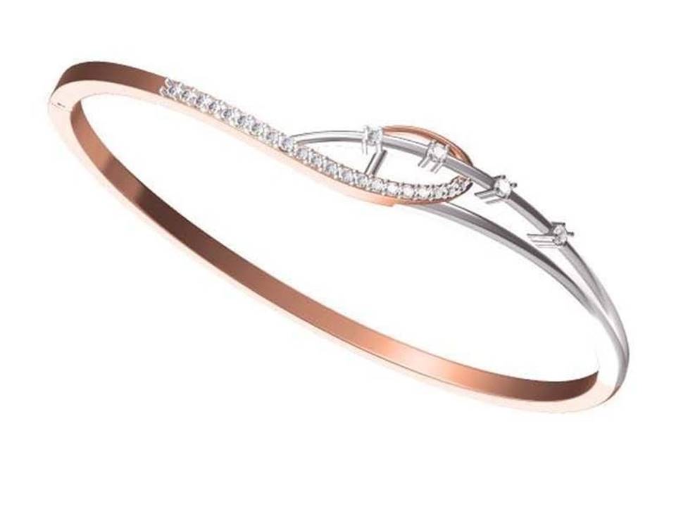 צמיד יהלומים זהב אדום 14 קראט לאישה