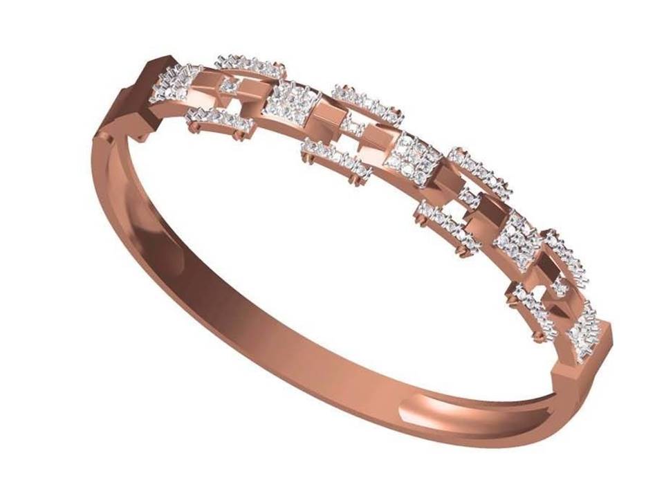 צמיד יהלומים זהב אדום