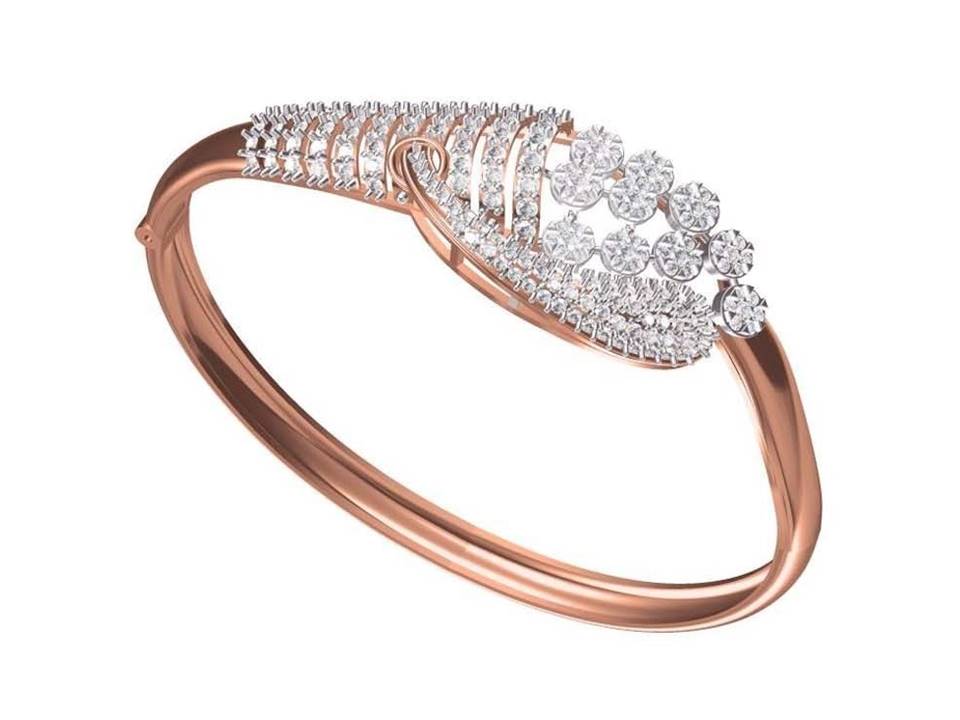 צמיד יהלומים זהב אדום 14 קראט לאישה