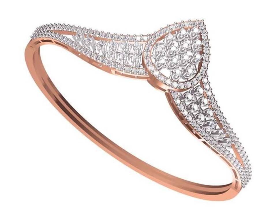 צמיד יהלומים זהב אדום 14 קראט לאישה