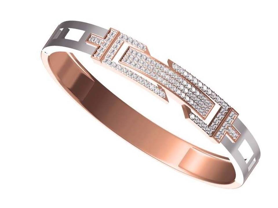 צמיד יהלומים זהב אדום לאישה