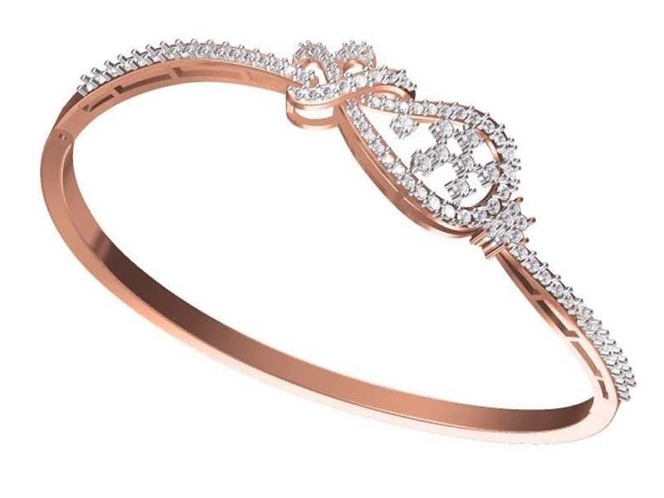 צמיד יהלומים זהב אדום 14 קראט לאישה