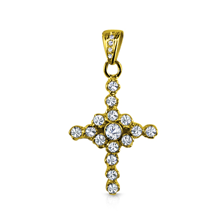 תליוני צלב תליון זהב ויהלומים  