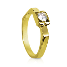 טבעת סוליטר מעוצבת בעיצוב עדין