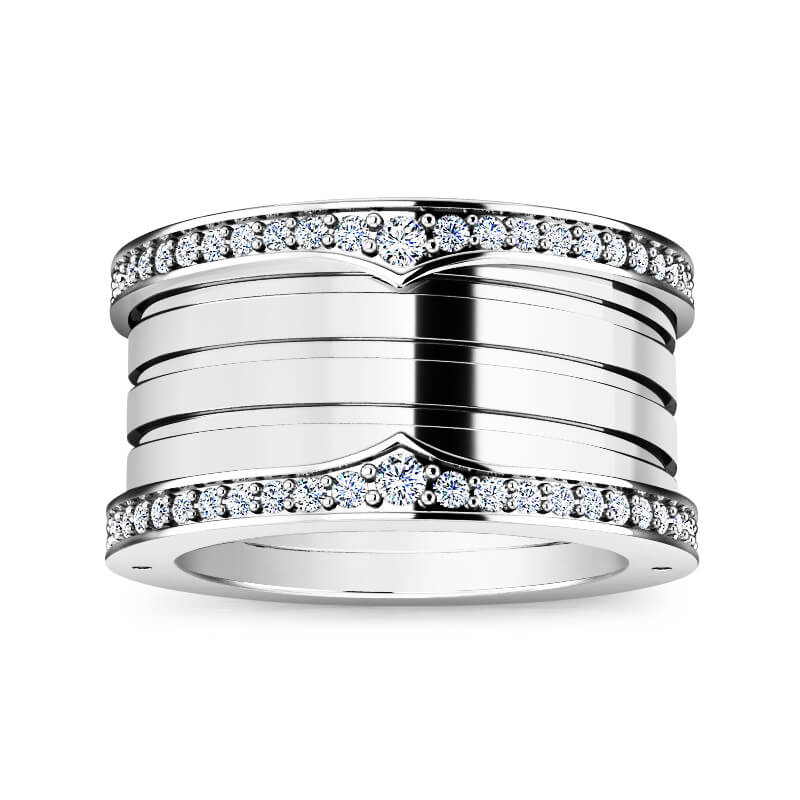 טבעת יהלומים עבה