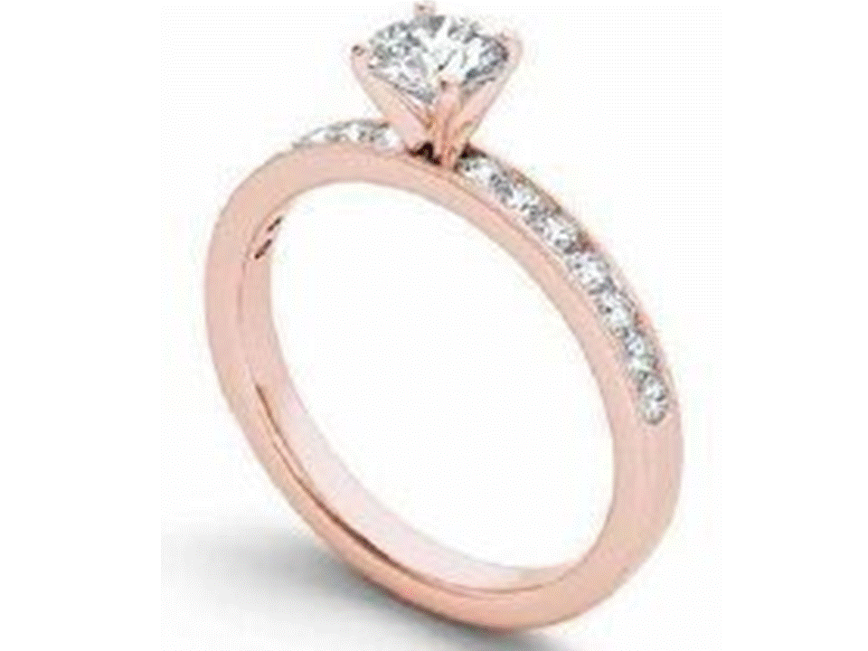 טבעת זהב אדום ויהלומים מהבורסה