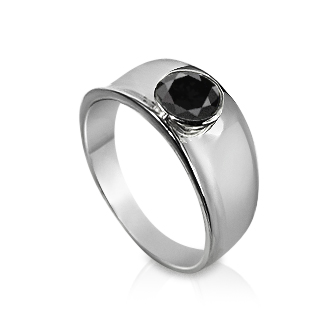 טבעת אירוסין 1 קראט יהלום שחור