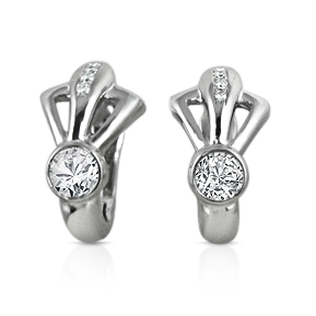 עגילי יהלום מודרני