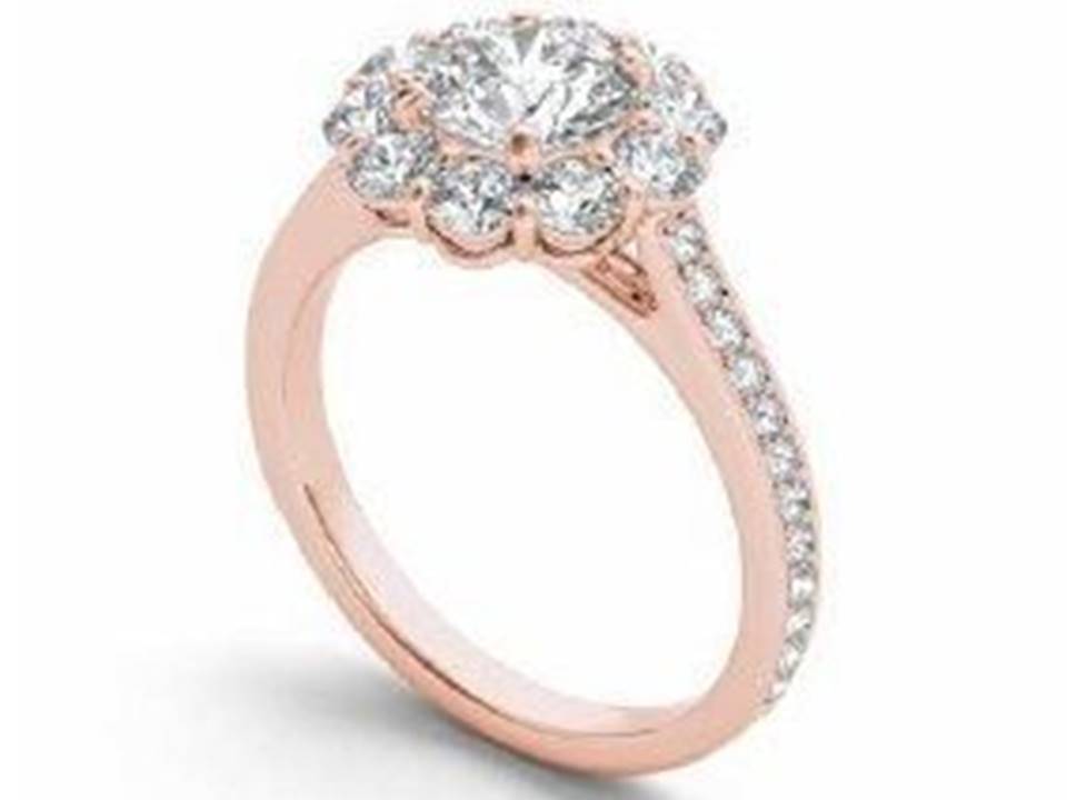 טבעת זהב אדום ויהלומים