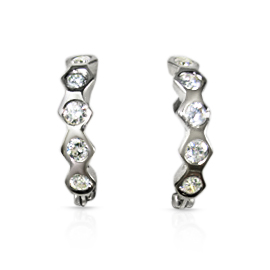 עגילים חישוק יהלומים