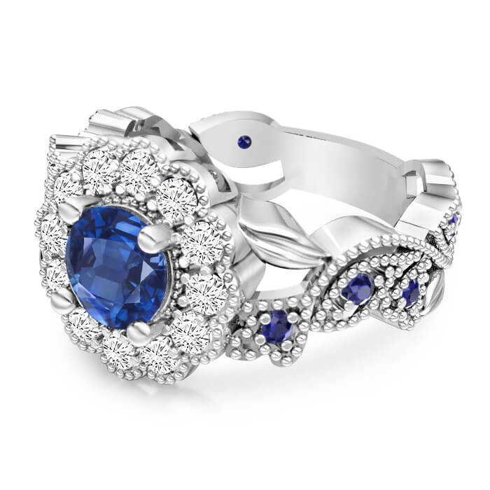 טבעת וינטג אבן חן ספיר