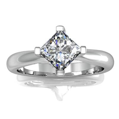 טבעת אירוסין יהלום מרובע פרינסס 