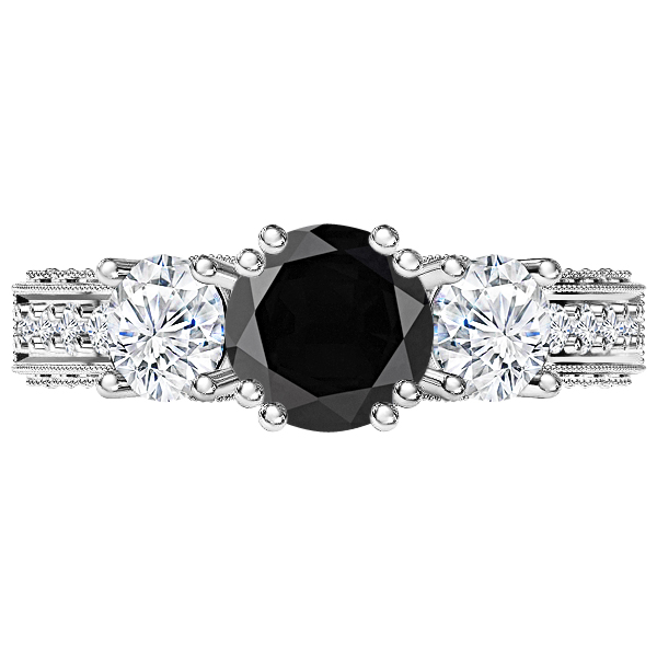 טבעת יהלום שחור