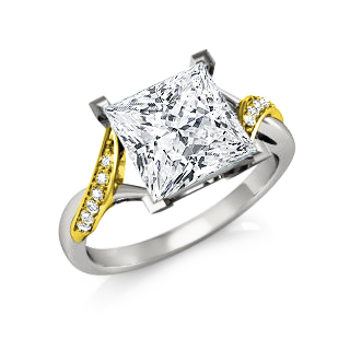 טבעת מעוצבת יהלום גדול