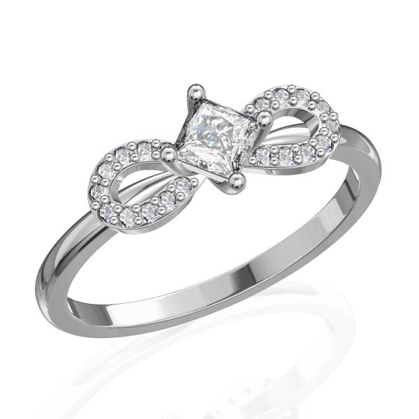 טבעת יהלום מרובע