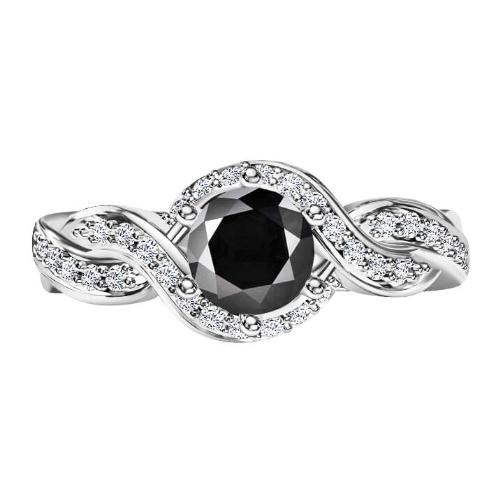 טבעת אירוסין מיוחדת עם יהלום שחור