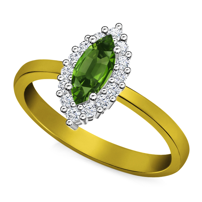 טבעת דיאנה אבן חן אמרלד ברקת